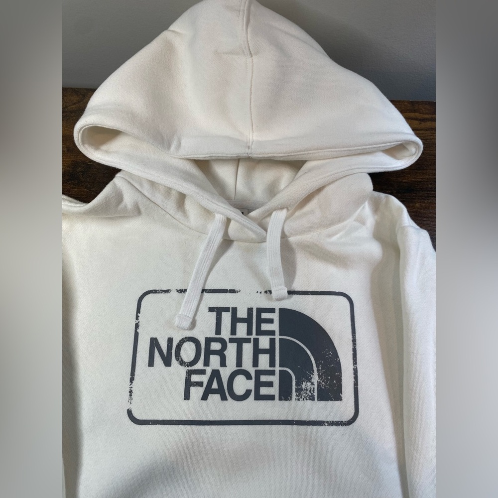 The North Face white and black logo hoodie size M woman’s EUC - Picture 5 of 15